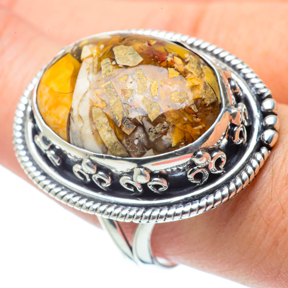 Brecciated Mookaite Rings handcrafted by Anasilvercos - RING30982