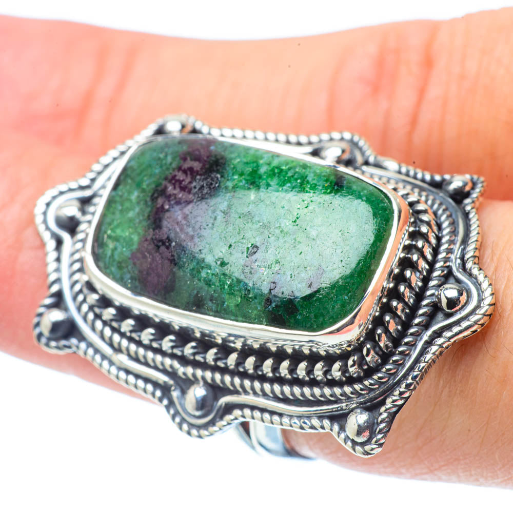 Ruby Zoisite Rings handcrafted by Anasilvercos - RING31064