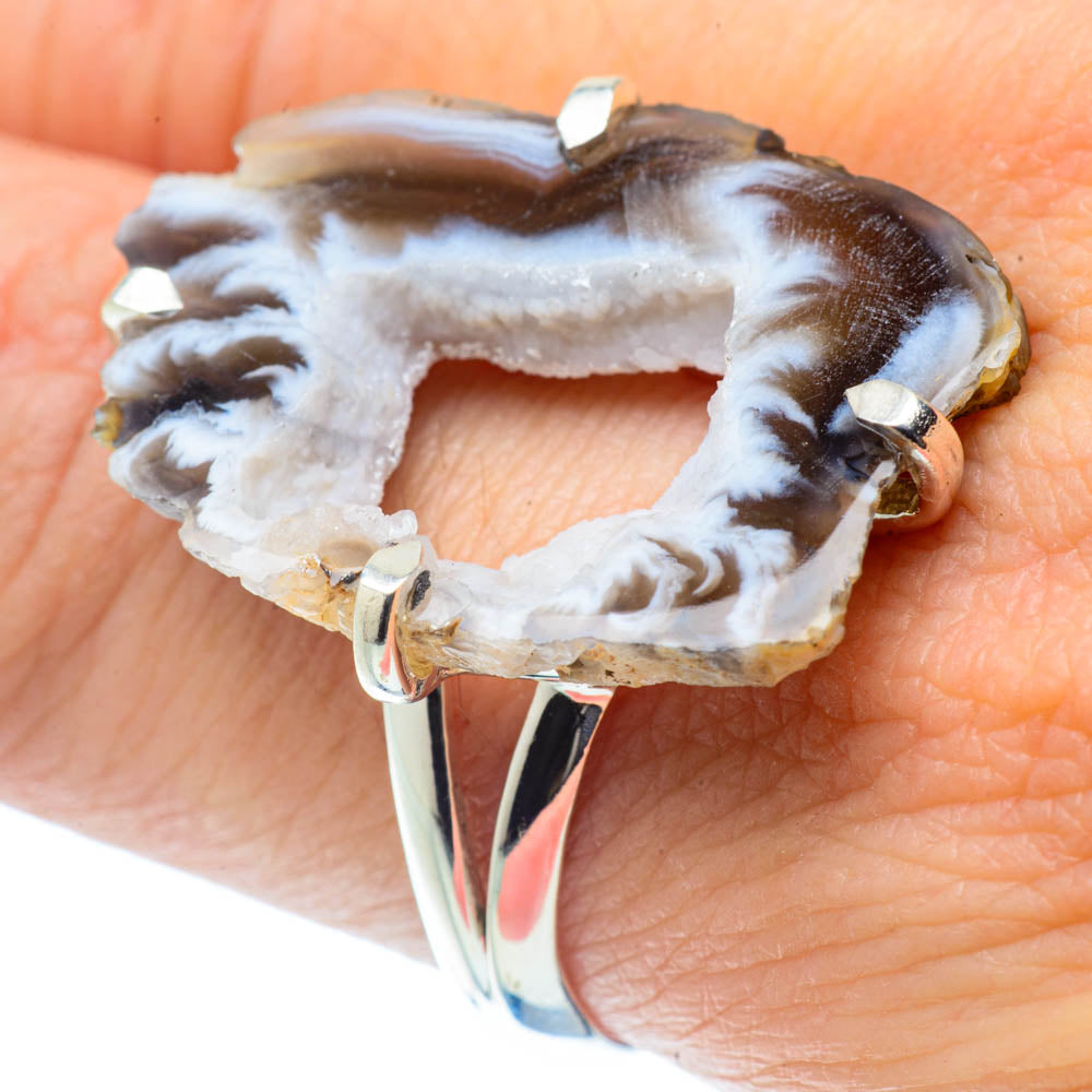 Coconut Geode Slice Rings handcrafted by Anasilvercos - RING31072