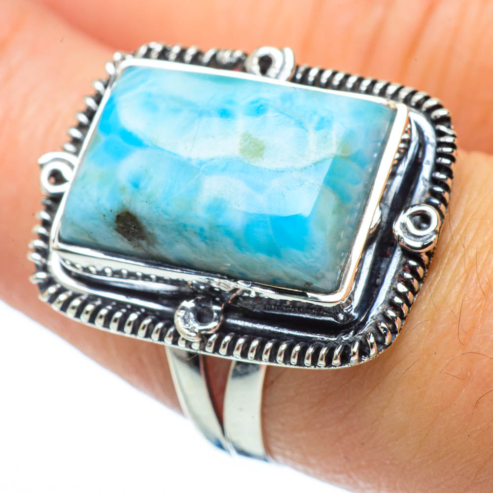 Larimar Rings handcrafted by Anasilvercos - RING31345