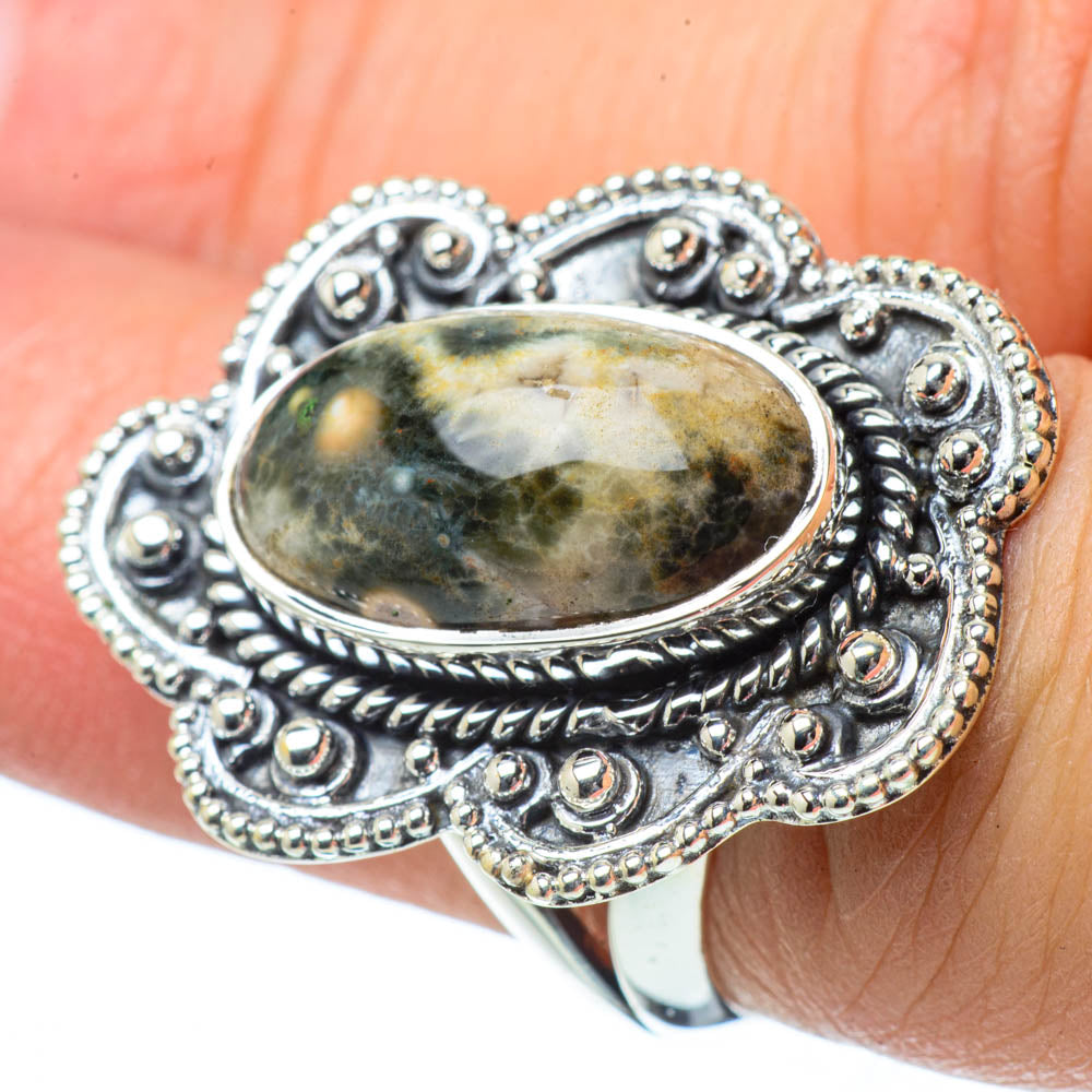 Ocean Jasper Rings handcrafted by Anasilvercos - RING31511