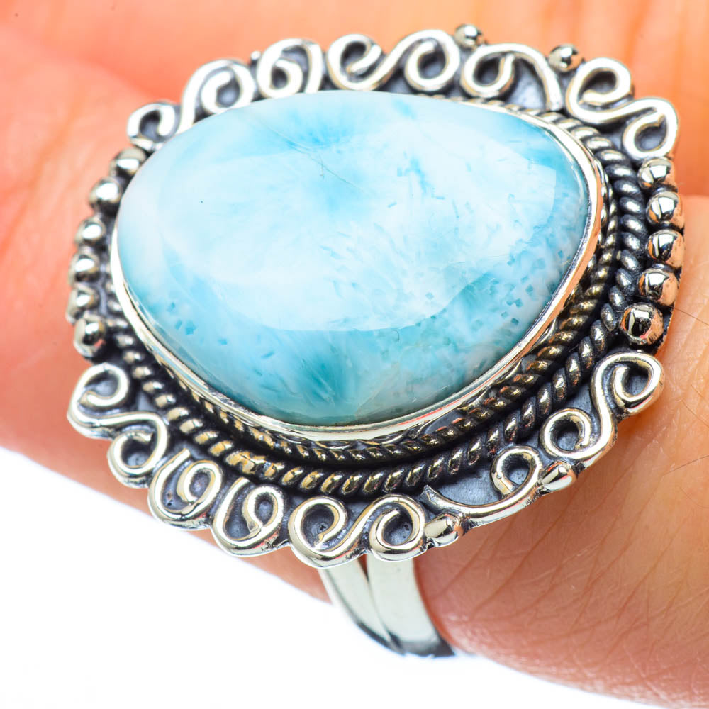 Larimar Rings handcrafted by Anasilvercos - RING31581