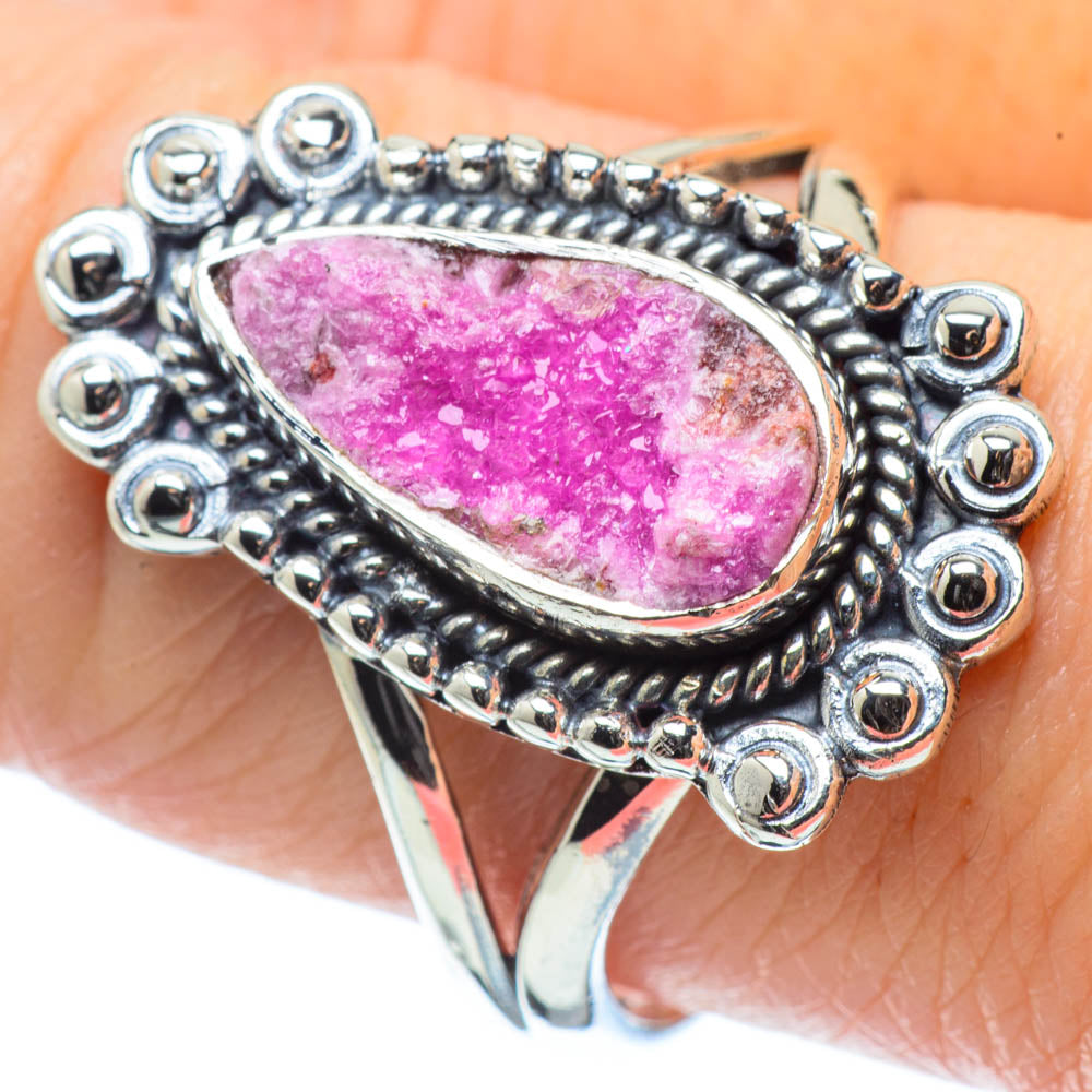 Cobalto Calcite Druzy Rings handcrafted by Anasilvercos - RING31620