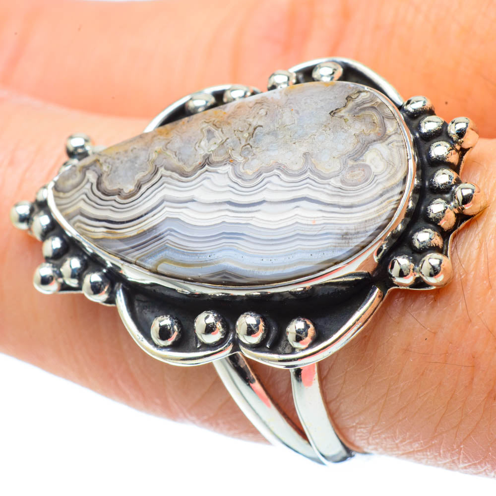 Laguna Lace Agate Rings handcrafted by Anasilvercos - RING31693