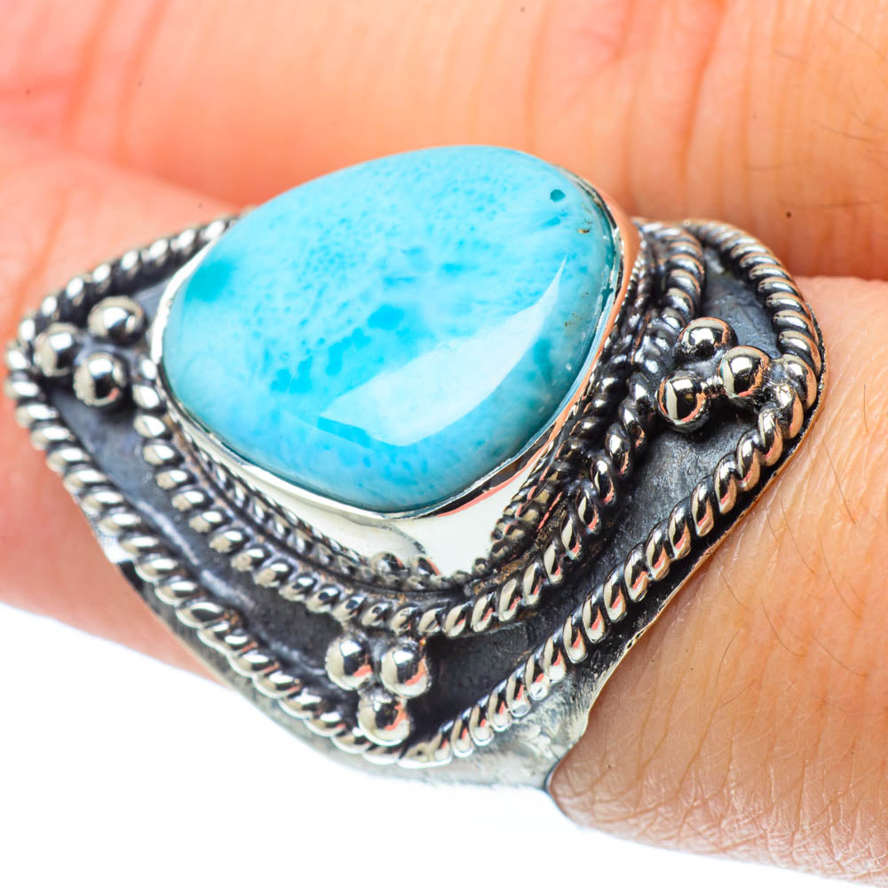 Larimar Rings handcrafted by Anasilvercos - RING31834