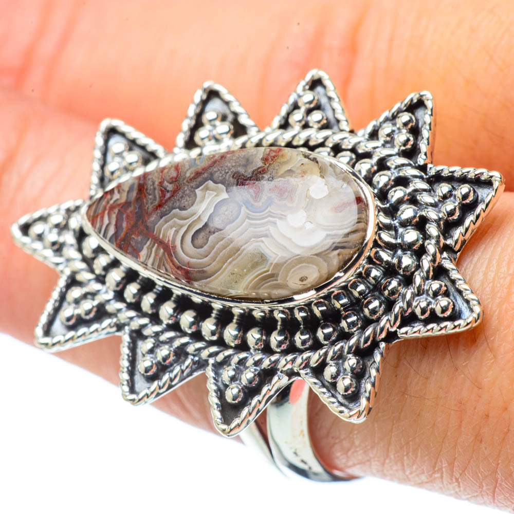 Laguna Lace Agate Rings handcrafted by Anasilvercos - RING31889