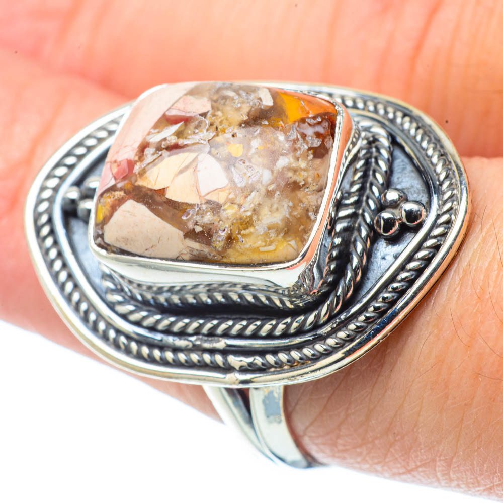 Brecciated Mookaite Rings handcrafted by Anasilvercos - RING31892