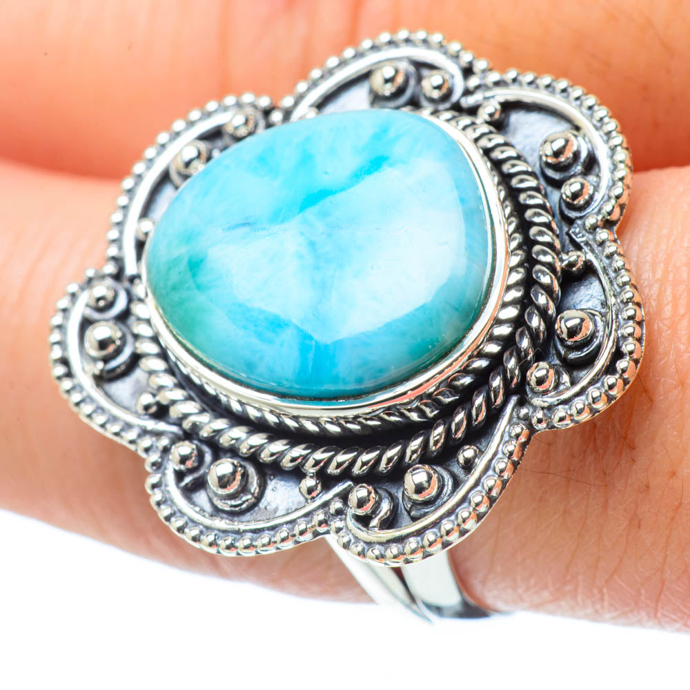 Larimar Rings handcrafted by Anasilvercos - RING31917