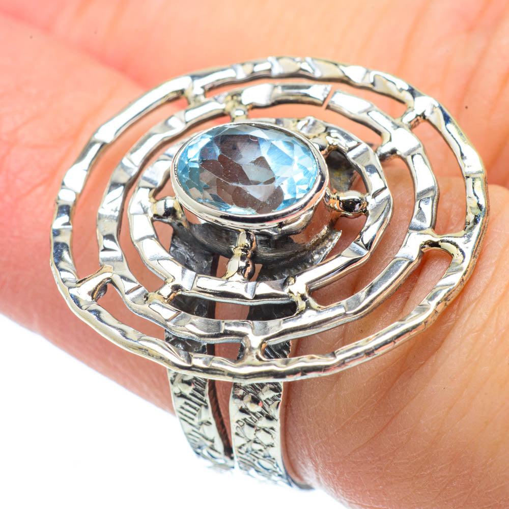 Blue Topaz Rings handcrafted by Anasilvercos - RING32061