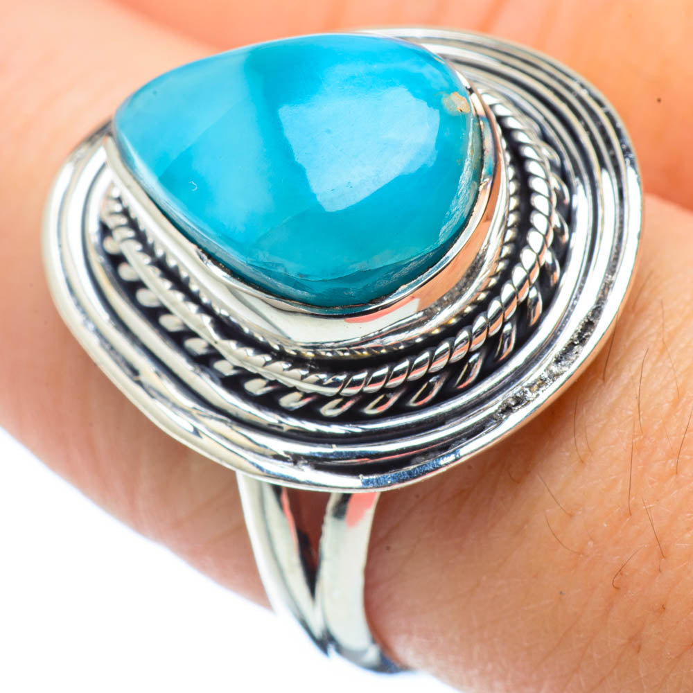 Larimar Rings handcrafted by Anasilvercos - RING32063