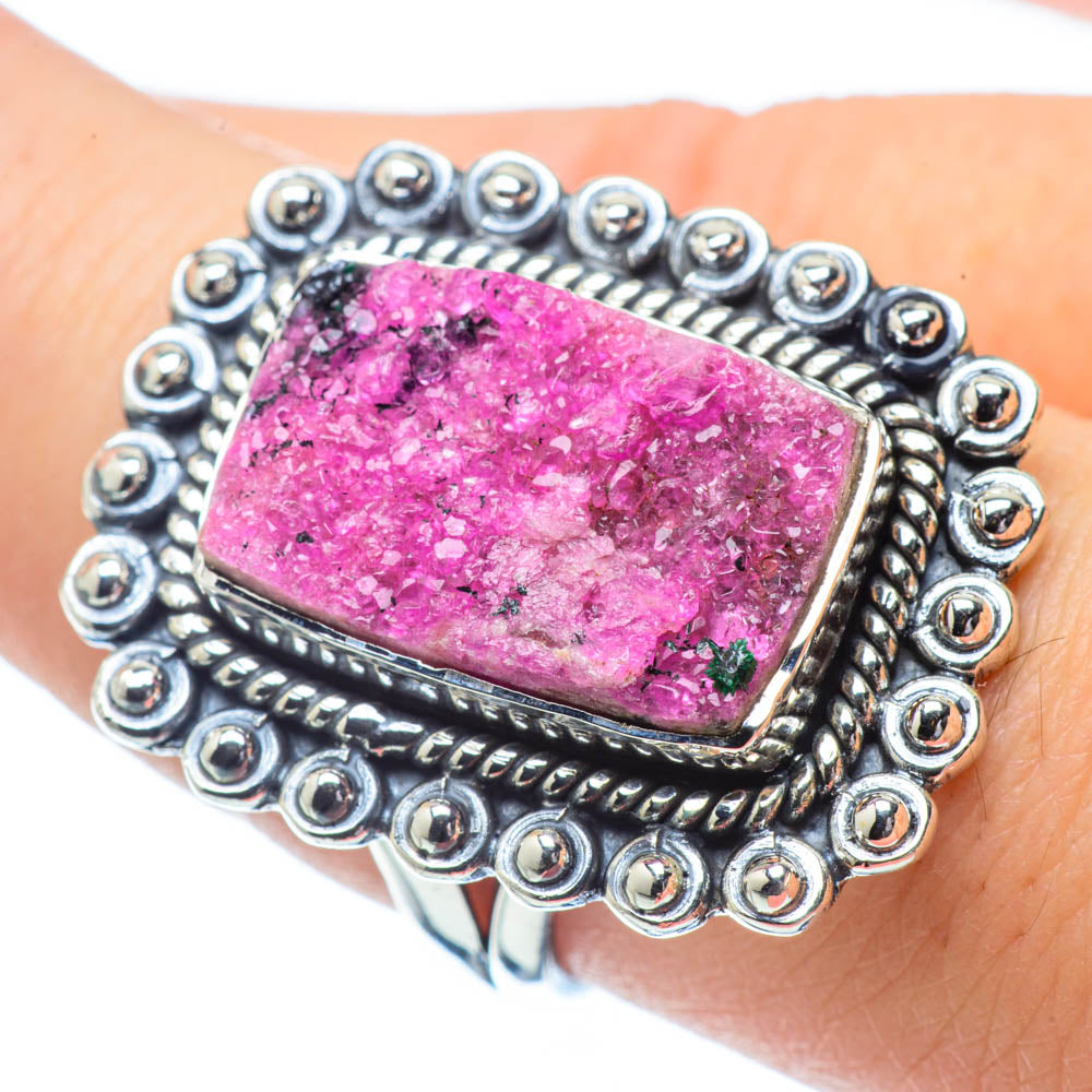 Cobalto Calcite Druzy Rings handcrafted by Anasilvercos - RING32150