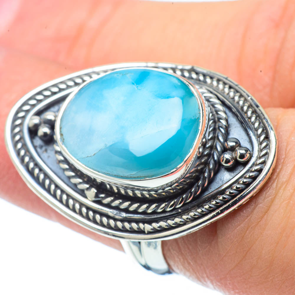 Larimar Rings handcrafted by Anasilvercos - RING32264