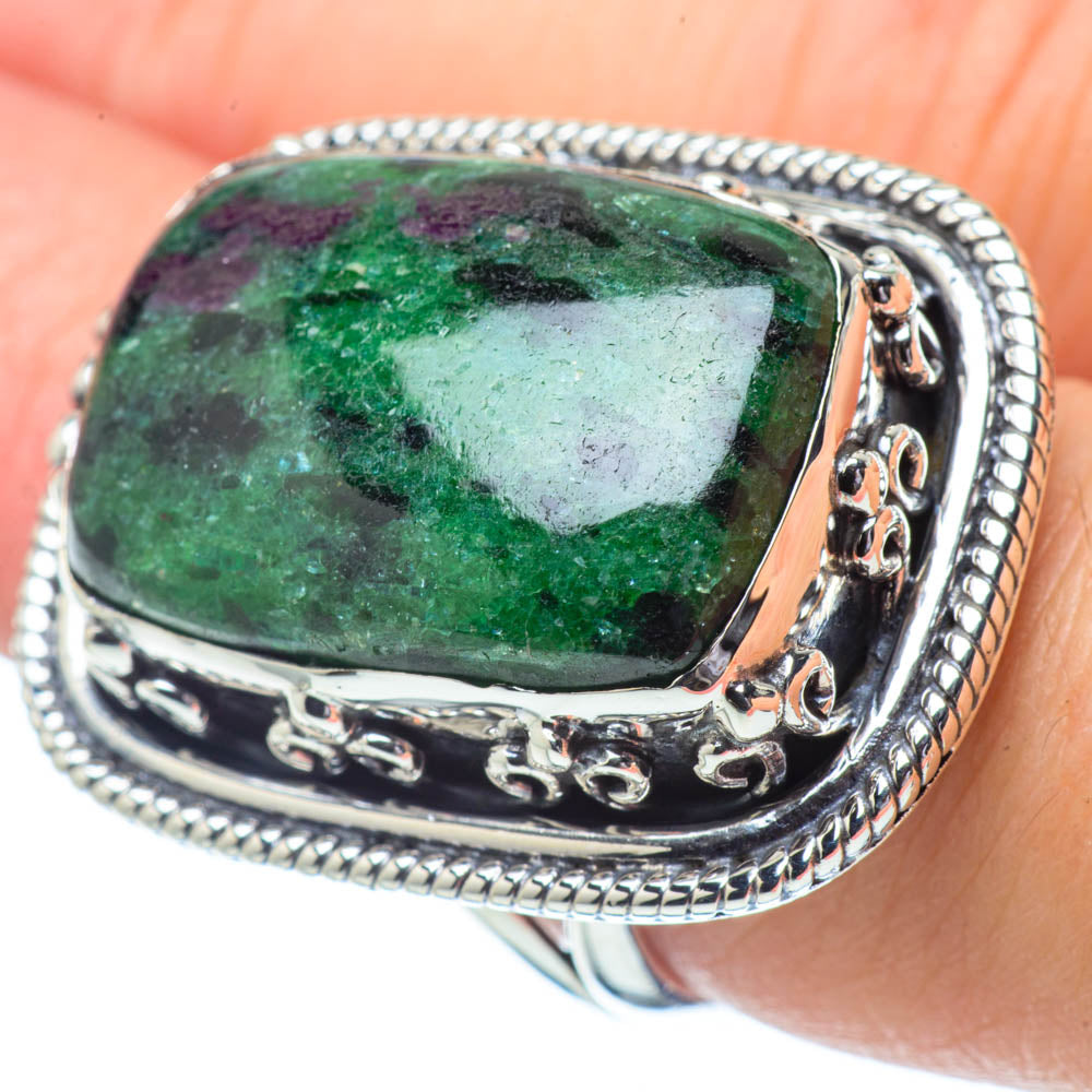 Ruby Zoisite Rings handcrafted by Anasilvercos - RING32308