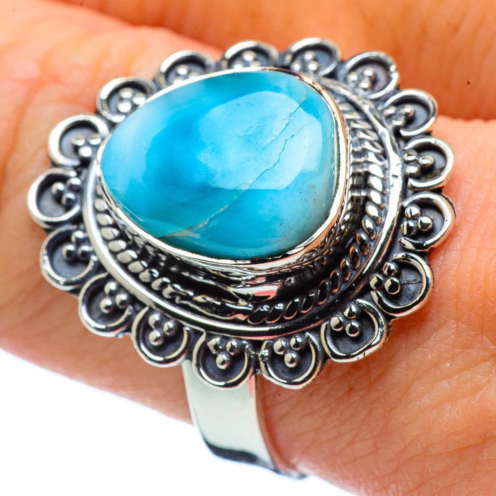 Larimar Rings handcrafted by Anasilvercos - RING32407