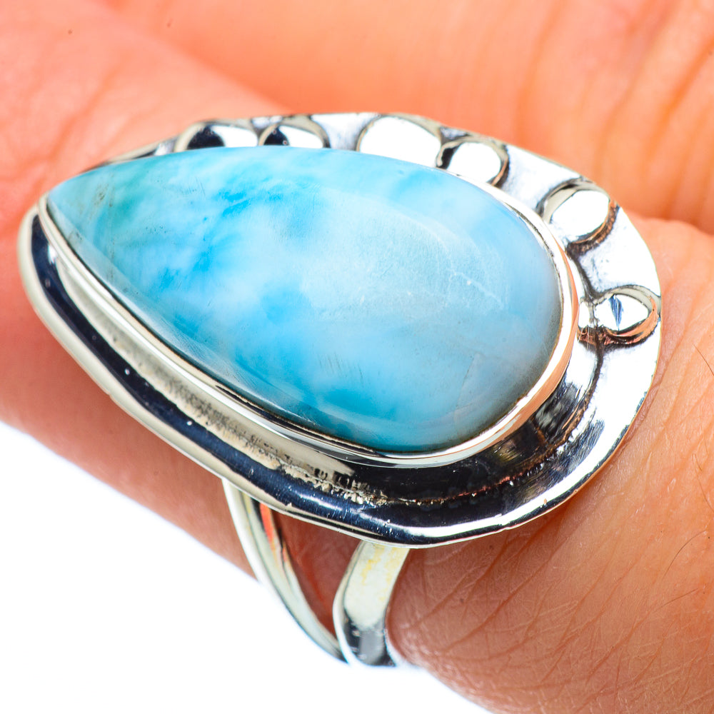 Larimar Rings handcrafted by Anasilvercos - RING32411