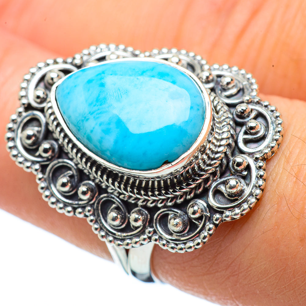 Larimar Rings handcrafted by Anasilvercos - RING32435