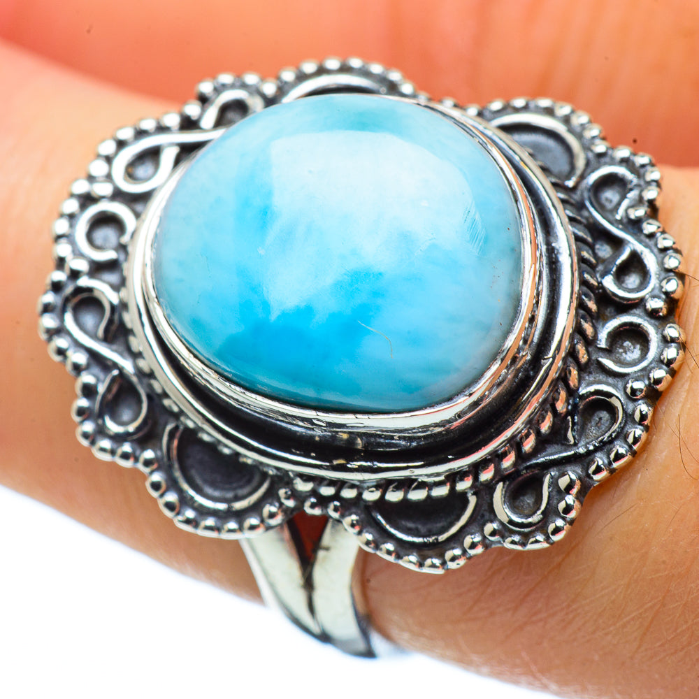 Larimar Rings handcrafted by Anasilvercos - RING32531