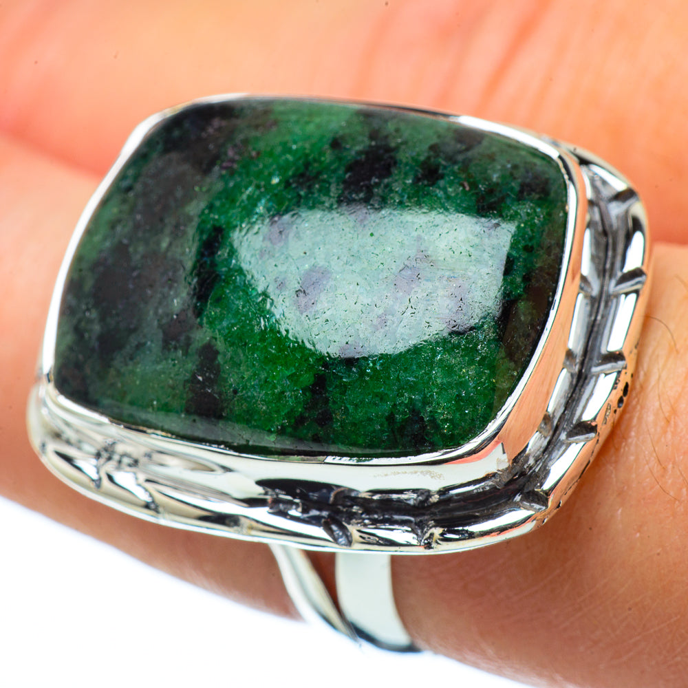 Ruby Zoisite Rings handcrafted by Anasilvercos - RING32738