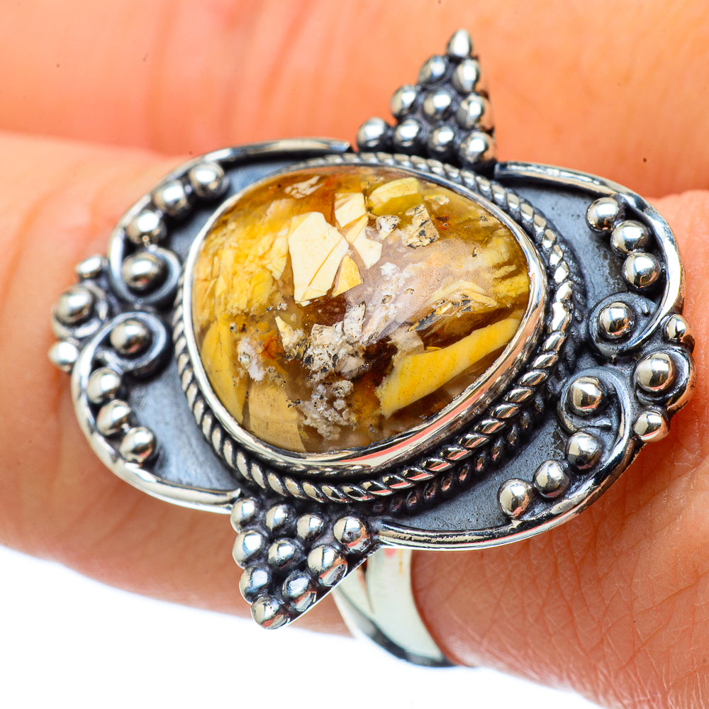Brecciated Mookaite Rings handcrafted by Anasilvercos - RING32812