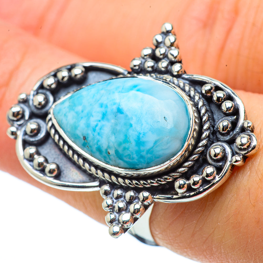 Larimar Rings handcrafted by Anasilvercos - RING32882
