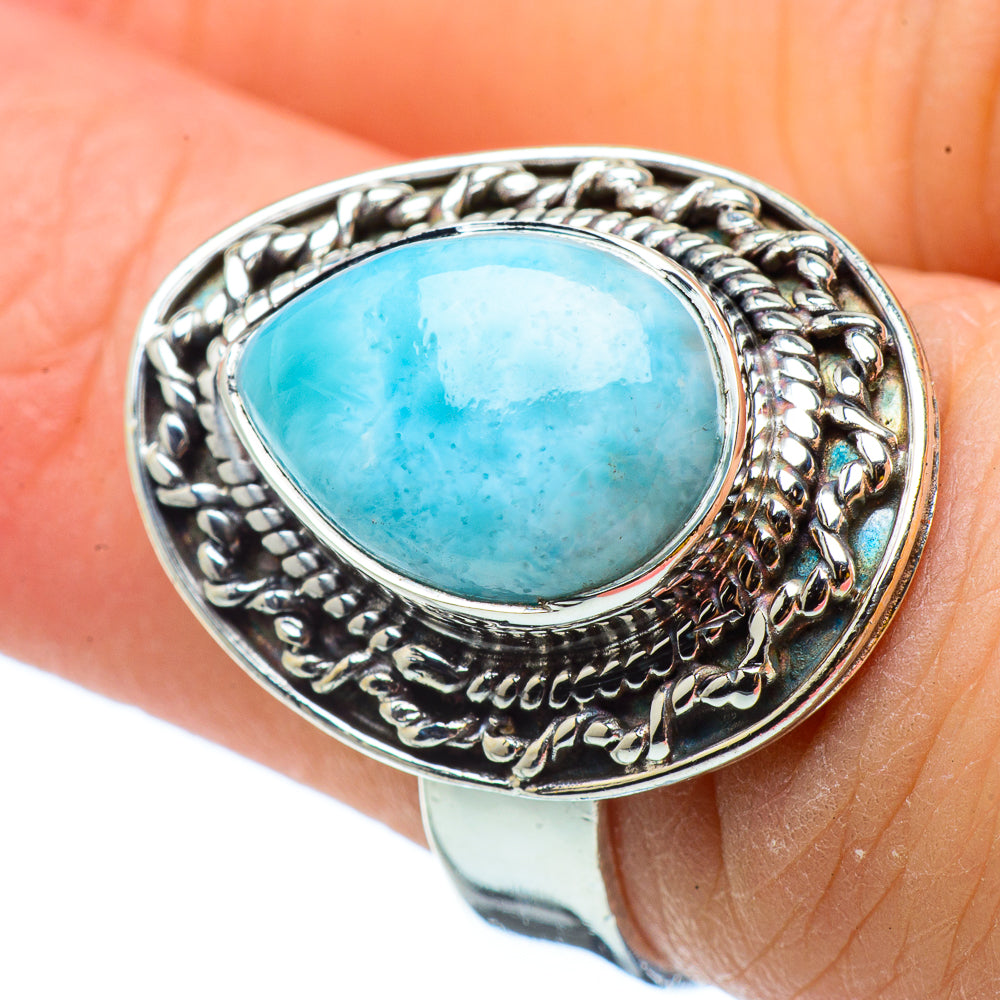 Larimar Rings handcrafted by Anasilvercos - RING32902
