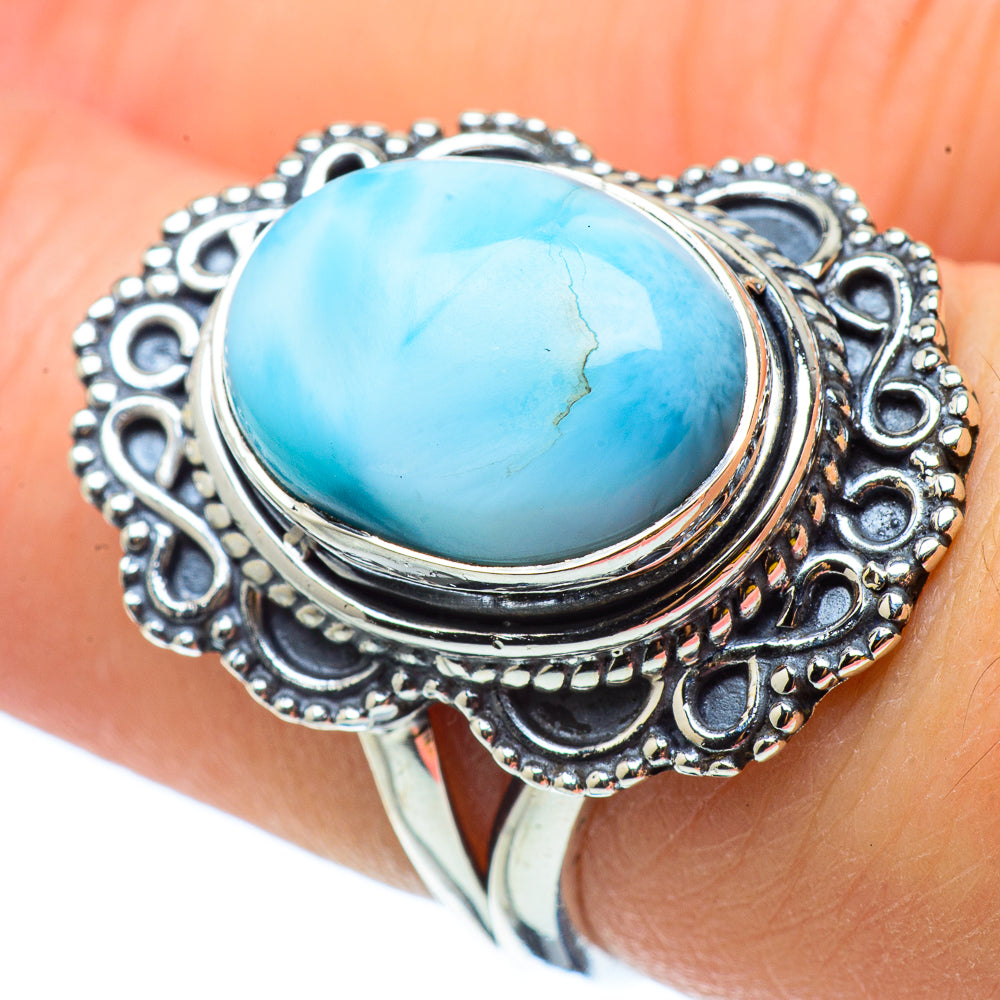 Larimar Rings handcrafted by Anasilvercos - RING32904