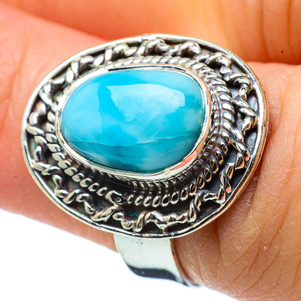 Larimar Rings handcrafted by Anasilvercos - RING32921