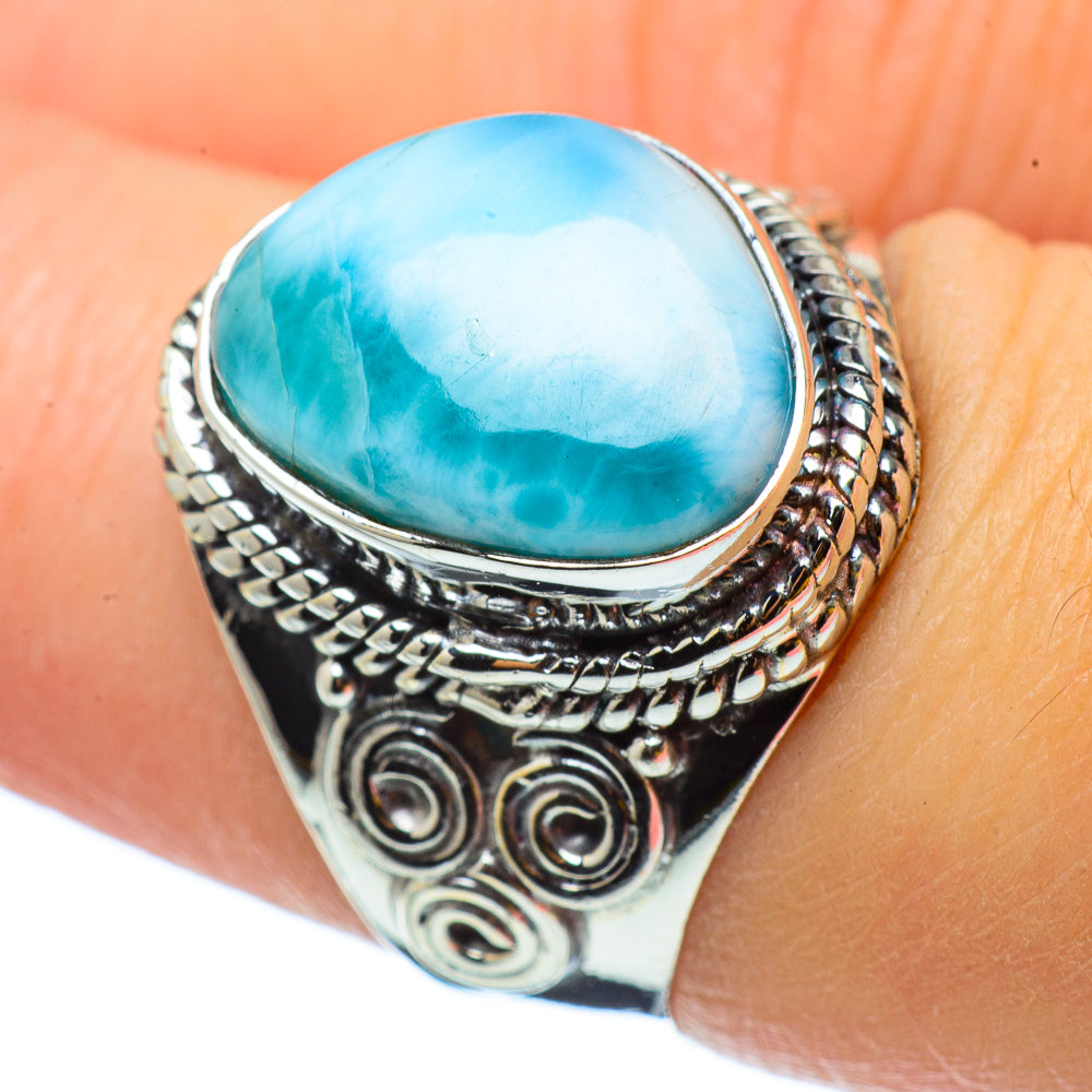 Larimar Rings handcrafted by Anasilvercos - RING32926