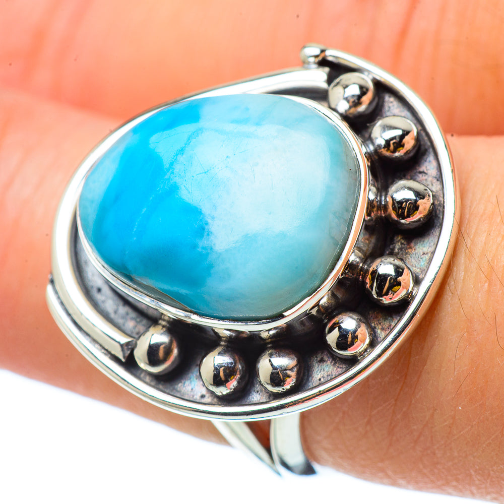 Larimar Rings handcrafted by Anasilvercos - RING32952