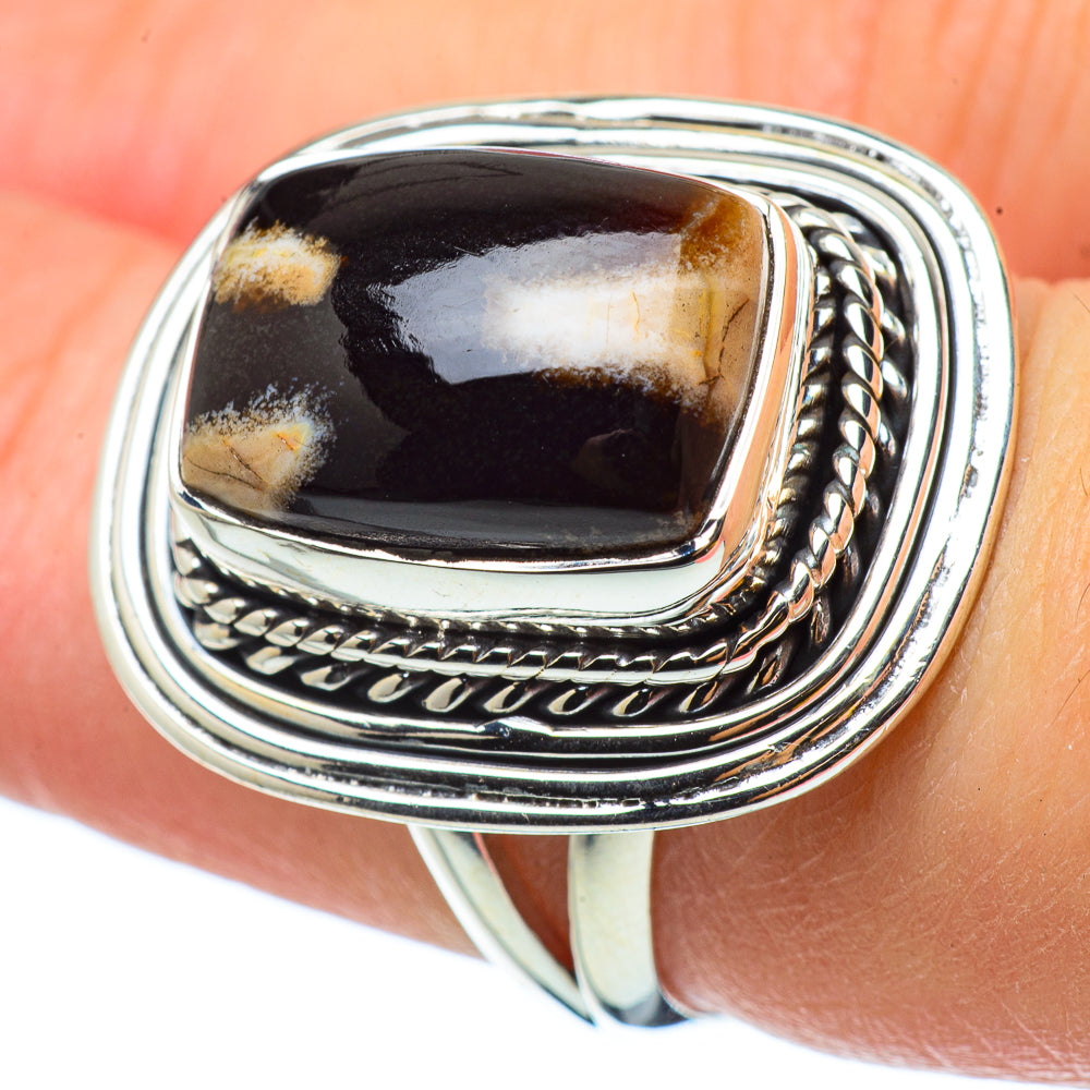 Peanut Wood Jasper Rings handcrafted by Anasilvercos - RING32954