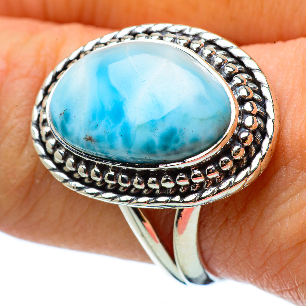 Larimar Rings handcrafted by Anasilvercos - RING32964