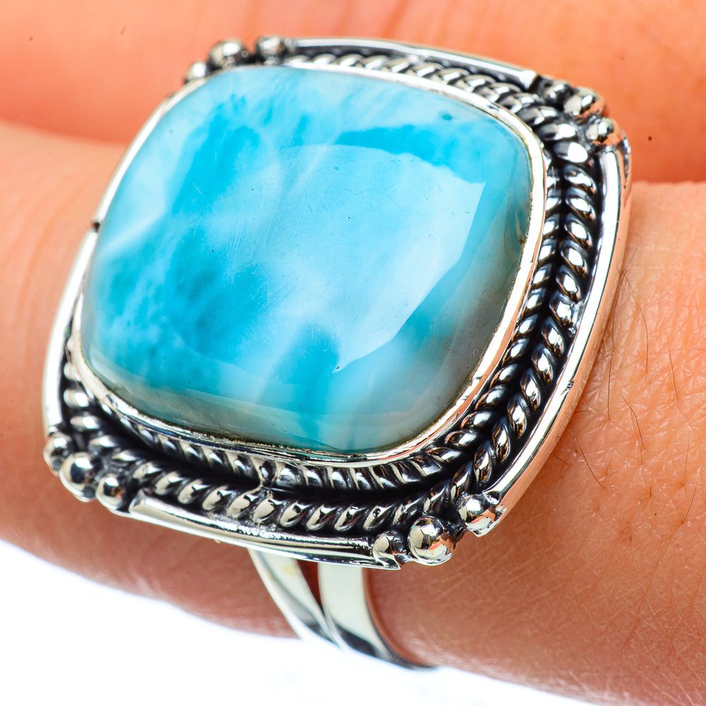Larimar Rings handcrafted by Anasilvercos - RING33080