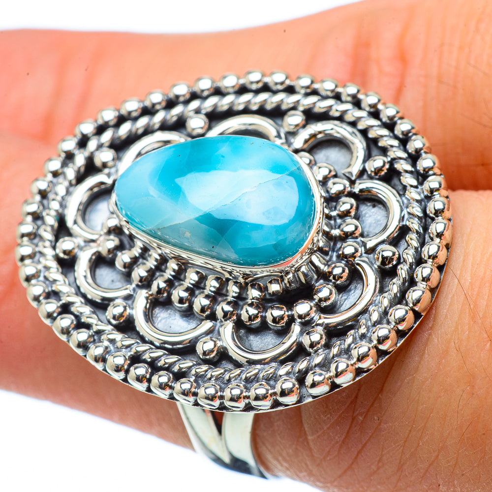 Larimar Rings handcrafted by Anasilvercos - RING33087