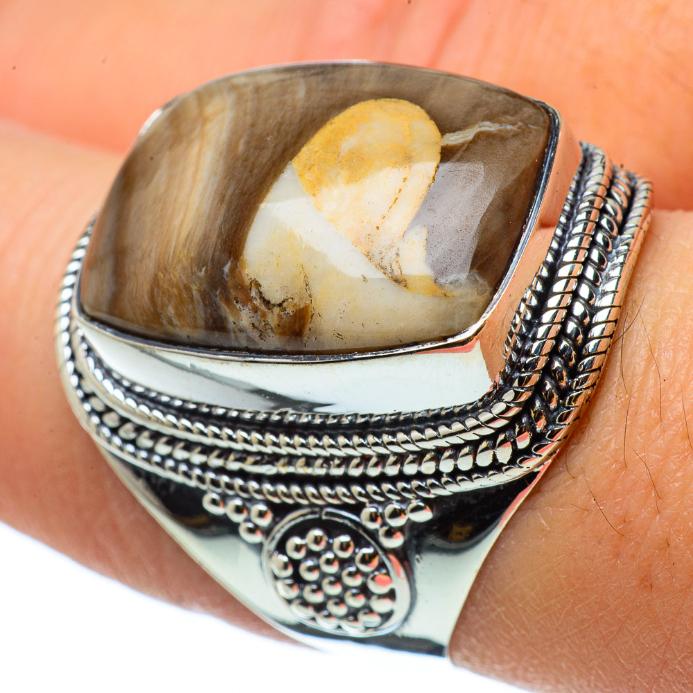 Peanut Wood Jasper Rings handcrafted by Anasilvercos - RING33096