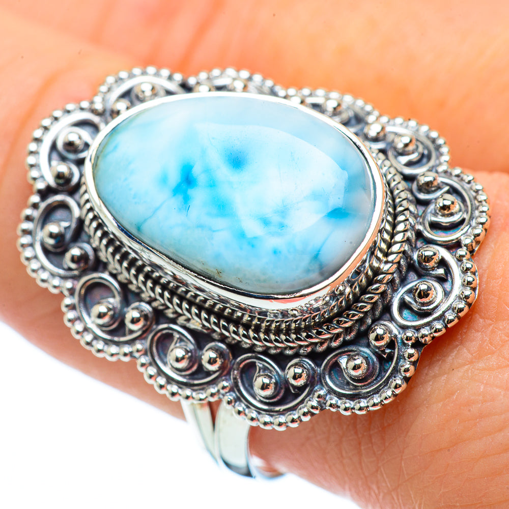 Larimar Rings handcrafted by Anasilvercos - RING33224