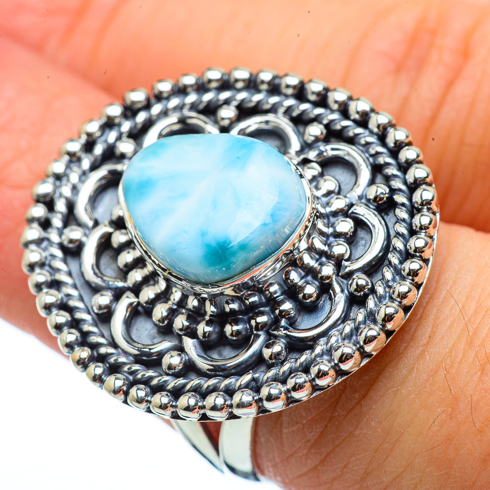Larimar Rings handcrafted by Anasilvercos - RING33335