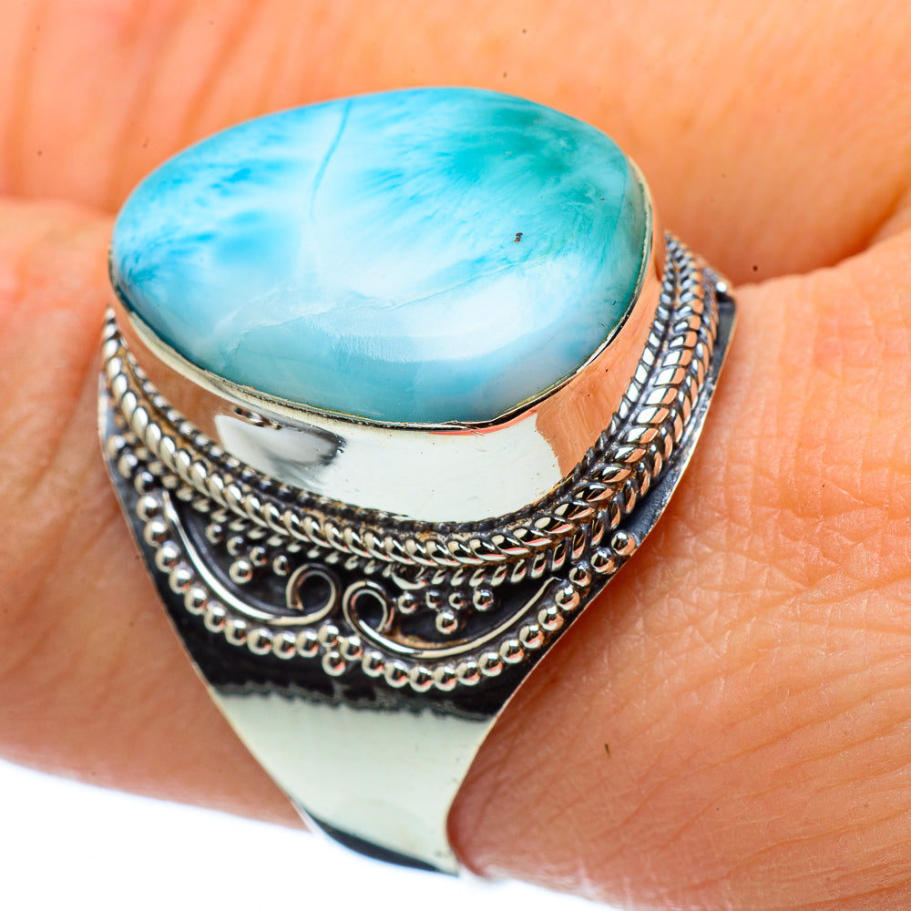Larimar Rings handcrafted by Anasilvercos - RING33362