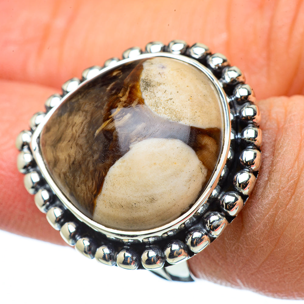 Peanut Wood Jasper Rings handcrafted by Anasilvercos - RING33498