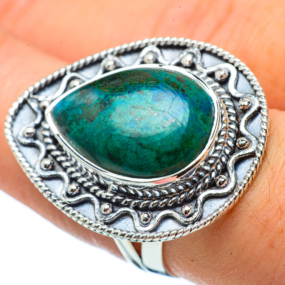 Chrysocolla Rings handcrafted by Anasilvercos - RING33546