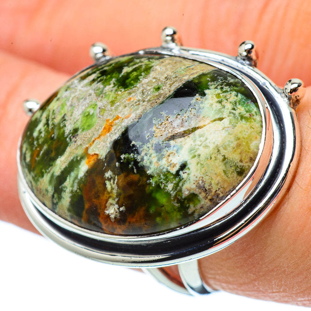 Australian Green Opal Rings handcrafted by Anasilvercos - RING33578