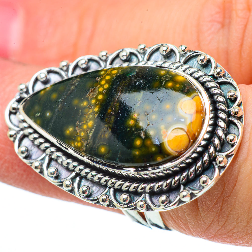 Ocean Jasper Rings handcrafted by Anasilvercos - RING33579