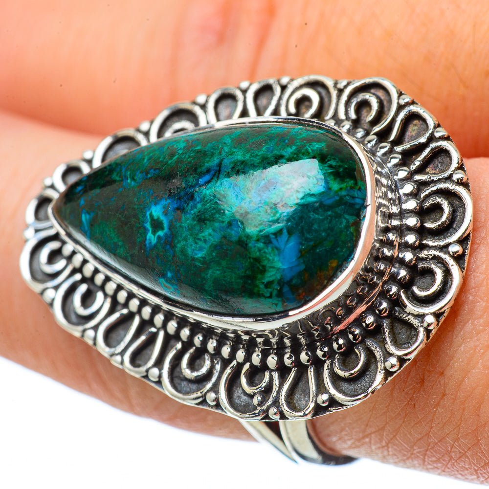 Chrysocolla Rings handcrafted by Anasilvercos - RING33632
