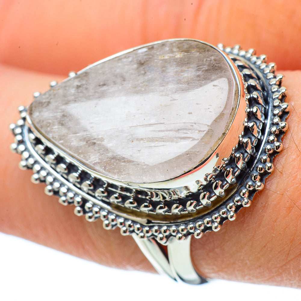 Rainbow Moonstone Rings handcrafted by Anasilvercos - RING33636