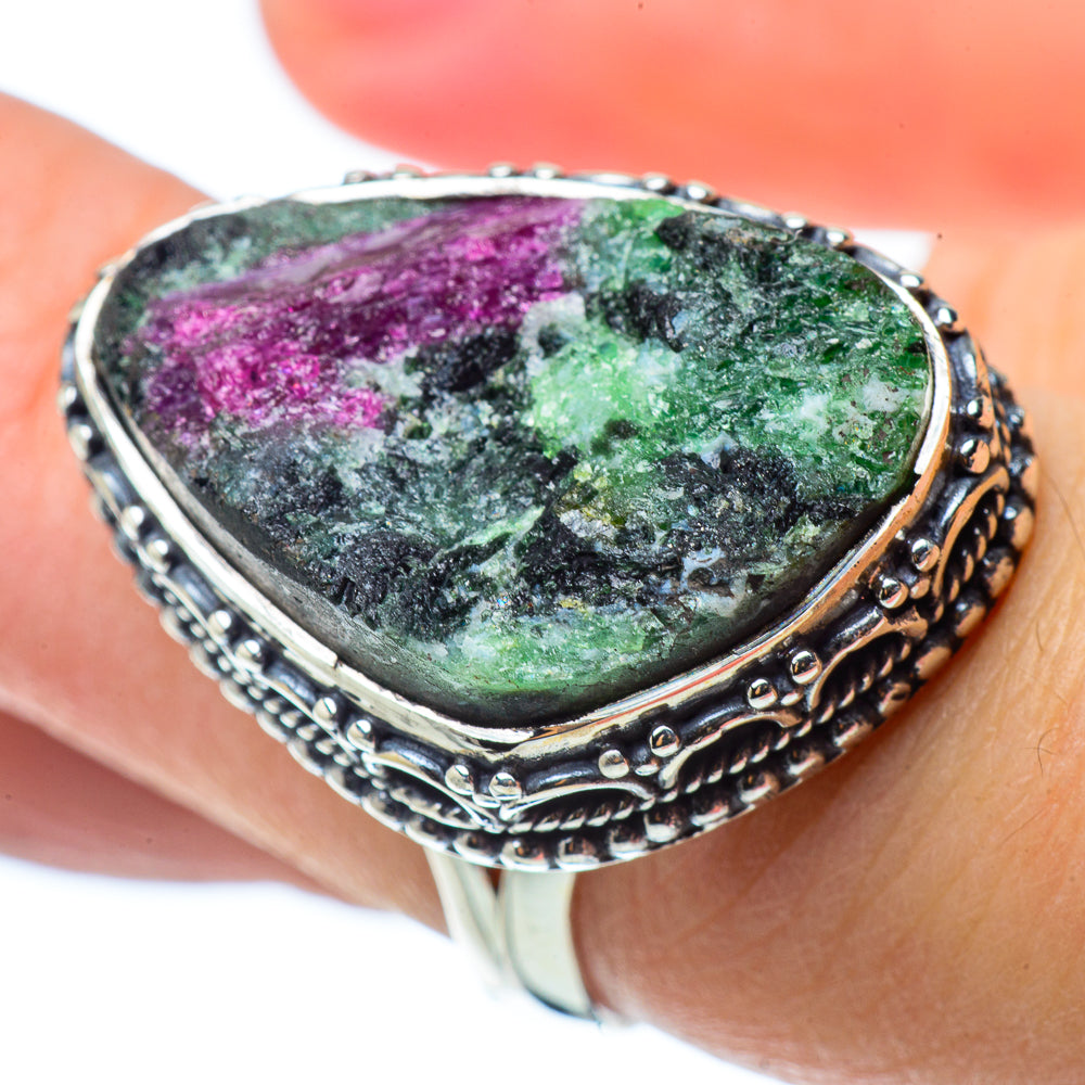 Ruby Zoisite Rings handcrafted by Anasilvercos - RING33681