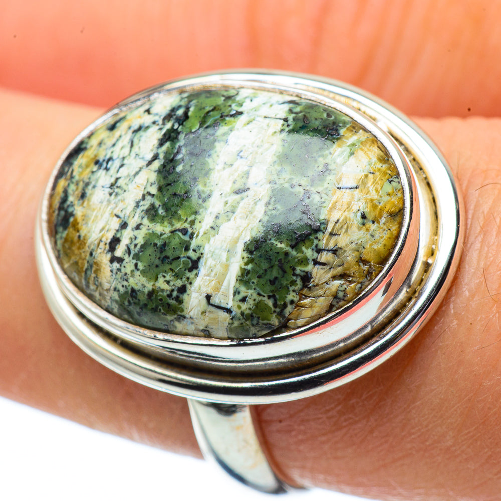 Lizard Jasper Rings handcrafted by Anasilvercos - RING33905