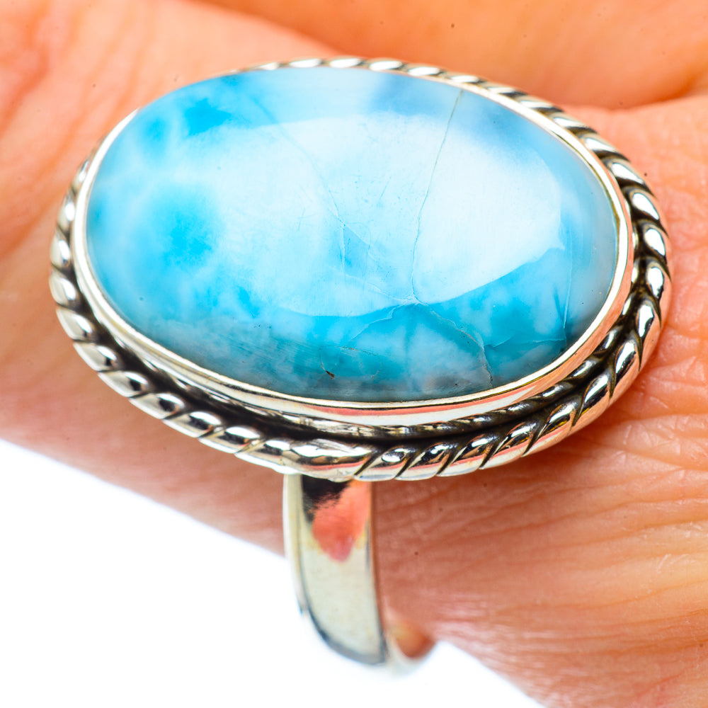 Larimar Rings handcrafted by Anasilvercos - RING34542