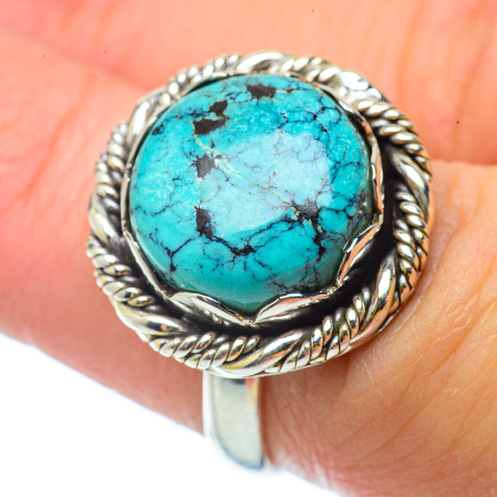 Tibetan Turquoise Rings handcrafted by Anasilvercos - RING34631