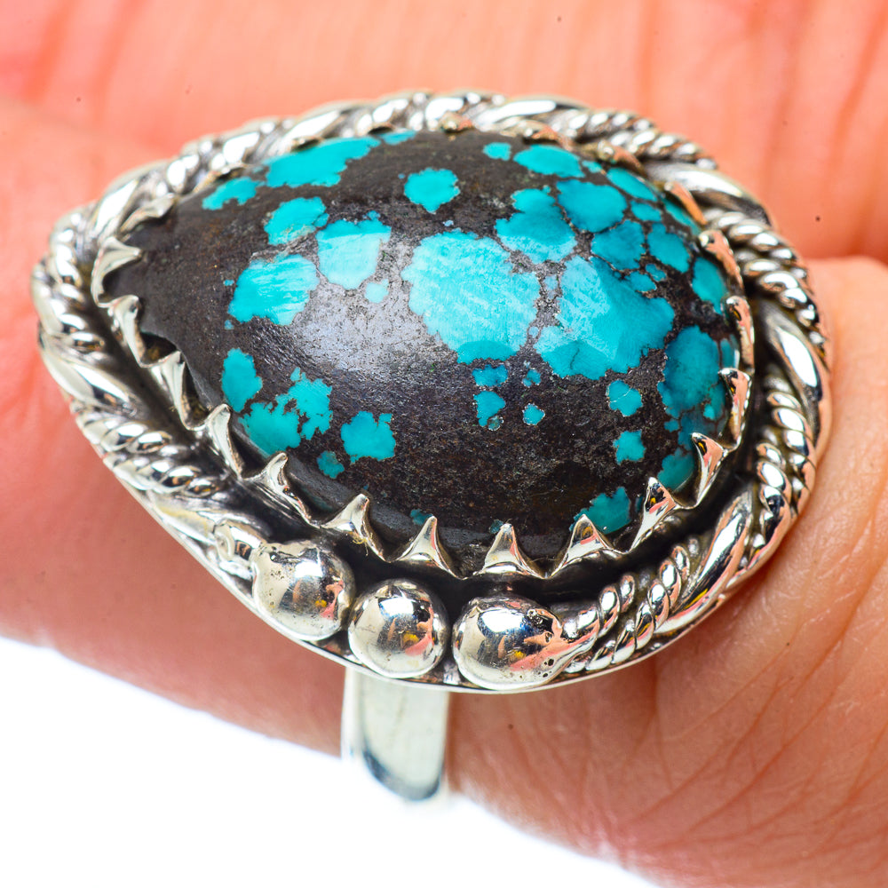 Tibetan Turquoise Rings handcrafted by Anasilvercos - RING34724