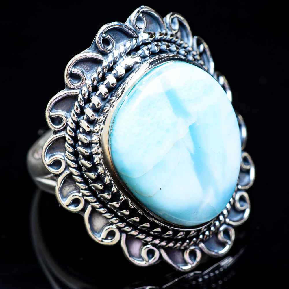 Larimar Rings handcrafted by Anasilvercos - RING3476