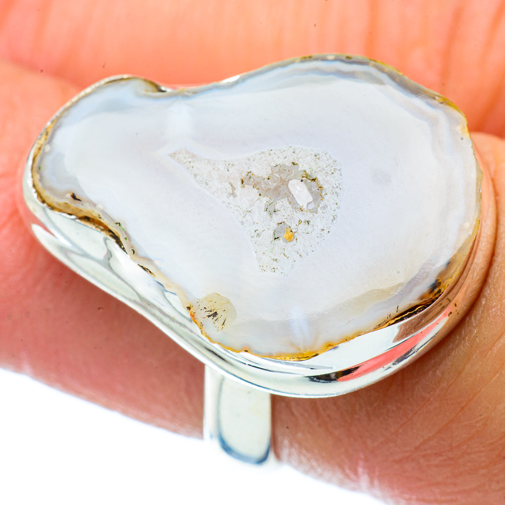 White Geode Slice Rings handcrafted by Anasilvercos - RING34764